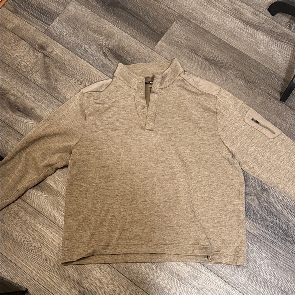 Greg Norman Tan Long Sleeve Pullover